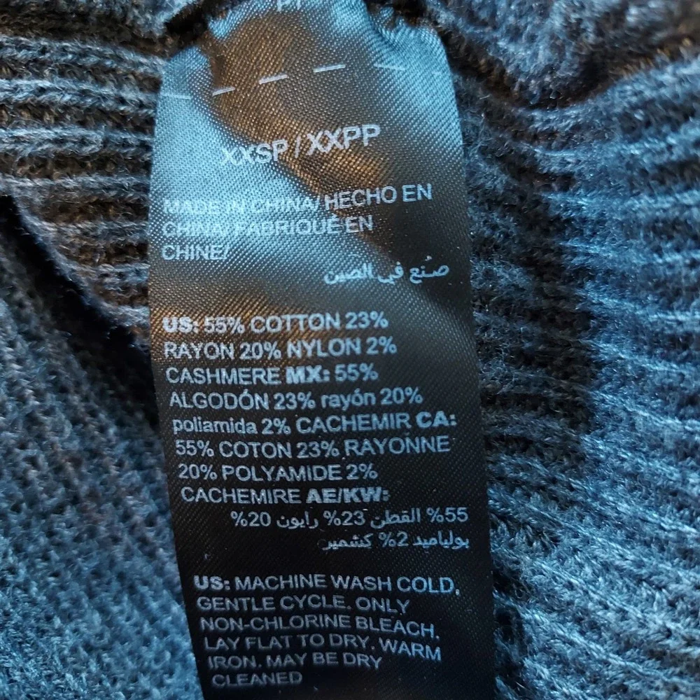 WHBM Slate Gray Ribbed Sweater Size XXSP